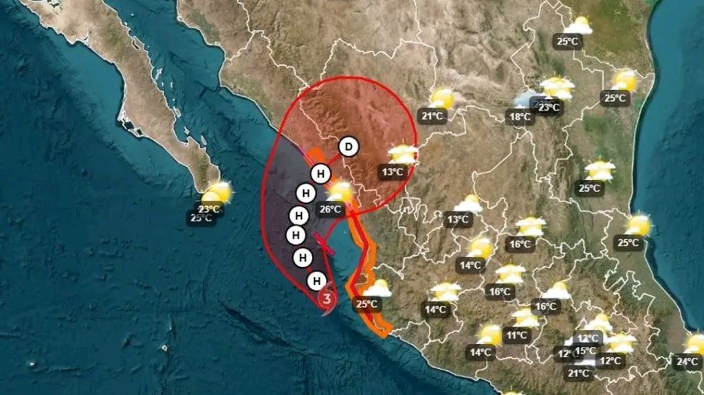 Huracán Simón causa estragos en Jalisco y avanza hacia Sinaloa; mantienen alertas por lluvias y oleaje